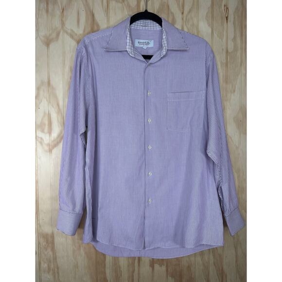 Emanuel Ungaro Purple Striped Men's Shirt size 15.5 Medium Cotton Casual - Picture 3 of 7
